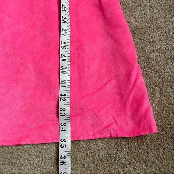 Julie Brown NYC Microsuede Convertible Dress Bright Pink Ruffle Women’s Size 2 - Picture 7 of 8